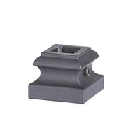 Satin Black 16.3.19 Flat Base Shoes for 1/2 inch Square Iron Balusters for Stair Remodel, Box of 10