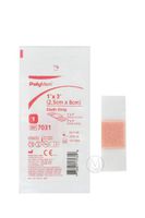 PolyMem Cloth Strip Wound Dressing, Sterile, Foam, 1' X 3' Adhesive, 1' X 1' Pad, 7031 (Box of 20)