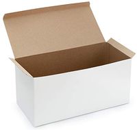 Made in USA 10-Count Recycled White Kraft Gift Boxes (15" X 7" X 7") with Tuck Lids for Weddings, Crafting and Baking Packaging Needs