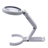 ALWAYSUV 5X Handheld Magnifier Illuminated Desktop Magnifying Glasses with 8 LED Lights & Foldable Handle for Seniors and Children