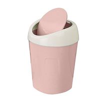 Mini Desktops Garbage Bin, Vinjeely Creative Covered Living Room Trash Can Rubbish Container (Pink)