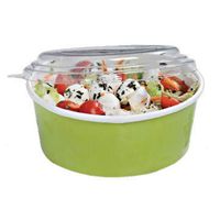 45 Count Eco Friendly Paper Round Disposable to Go Containers with Clear Dome Lids | Deli Hot/Cold Food Storage Containers | Leak-Grease Resistant Food Bowls Free Gift Label WRAP Included!