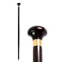GZUS Wood Cane with Supportive Round Handle Walking Canes as Gifts Lightweight Walking Sticks for Men and Women Hand Crutches No Assembly Required Sturdy Stable Black