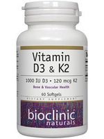 Bioclinic Naturals Vitamin D3 & K2 60 gels by Bioclinic