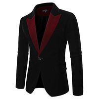Men's Suit Single-Breasted One Button Center Vent Slim Fit Formal Suits Jacket, LIM&Shop Casual Long Sleeve Jacket