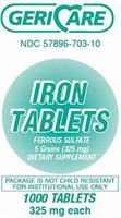 Ferrous Sulfate 325 mg Tablets 1000 ct