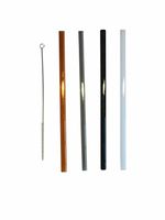 Colored Glass Straws 4ct with Brush 9-inch x 9 mm Black, White, Amber, and Grey Great for Smoothies, Tea, Juice, Water, Essential Oils