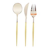 Liyes Party Plastic Cutlery Set, Knieves Forks Spoons, Disposable Plastic Tableware, Party Utensils - with Plastic Silverware Dinnerware for Elegant Dinner Occasions (S)