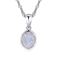 White Fire Opal Women Fashion Jewelry Gemstone Silver Pendant 20mm OD5078 Woman Pretty Beautiful Bright Lovely Cheap Elegant Aesthetic Fashionable Beads