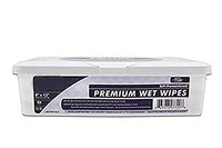 Premium Wet Wipes. Pack of 64 Pre-moistened Wipes in Hard Tub. Personal Hygiene Products with Aloe and Lanolin. Hypoallergenic & Alcohol-Free. Mild Fresh Scent.