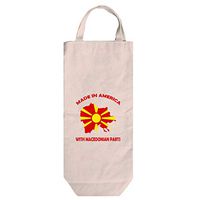 Made In America With Macedonian Parts Cotton Canvas Wine Bag Tote With Handles
