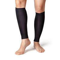 Calf Compression Lycra Sleeve - Multi Levels of Compression - TRIZONE Ankle Support - Black - Small - 1 Pair