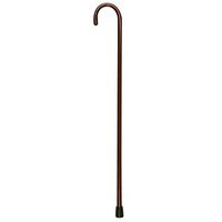 PCP Wood Cane with Round Handle, Crook Style & Walking Aid, Mahogany, Medium