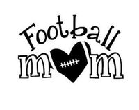 Football Mom - Vinyl - 6" wide (Color BLACK) decal laptop tablet skateboard car windows stickers