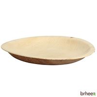 Brheez Palm Leaf Disposable Bamboo Look Round 7” - Elegant Sturdy Biodegradable, Compostable And Chemical Free Plates - Natural Color - Pack of 25