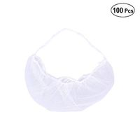 Healifty Disposable Beard net 100pcs Disposable Beard Cover Honeycomb Non Slip Beard Net Protector for Cooking Serving Healthcare Facilities (White)