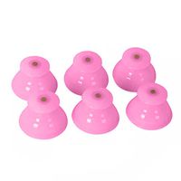 Braceus 6Pcs Cupping Massage Set Silicone Body Therapy Vacuum Suction Cups Pain Relief Smooth Edge Cups for Comfort Easy to Use Pressure Release Valves Removable Bio Magnetic Points Pink 6pcs