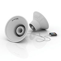 Tembo Trunks TTWhite Portable MP3 Player Headphone Speaker Amplifiers, White (Pair)