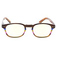 Blue light Blocking Reading Glasses Computer Colorful Spring Hinge Readers for Men and Women (1 Brown Stripe, 0.75)