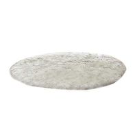 xmke96 Soft Plush Round Pad Carpet Bedroom Living Room Floor Dressing Table Electric Chair Side Rug White + Grey 50cm