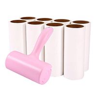 Clothing Sticky hair roller Sticky Hair, Sofa Clothes Sticky Brush Dusting Drum With Dust Protection Cover (60 Sheets Per Roll) Sticky paper (color : Pink)