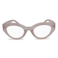 2SeeLife Bold Retro Cat Eye Reading Glasses for Women: Thick Rim Readers, Fully Magnified Lenses | Frosted Pink, 2.00