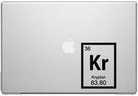 Krypton Periodic Element Science Macbook Car Tablet Art - Black Vinyl Decal for 13" Macbook