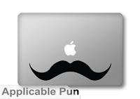 Oversized Waxed Mustache - Black Vinyl Decal Decorative - Sized for 13" Macbooks