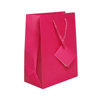 JAM PAPER Gift Bags with Rope Handles - Medium - 8 x 10 x 4 - Hot Pink Matte - 3/Pack