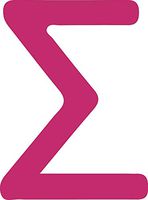 hBARSCI Upper Sigma Vinyl Decal - 5 Inches - for Cars, Trucks, Windows, Laptops, Tablets, Outdoor-Grade 2.5mil Thick Vinyl - Pink