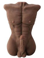 Muscular Male Model Doll Solid Silicone Man Torso Love Doll for Woman - Girlfriend's Gift - Couple's Surprise Toy - 13 lbs, Privacy Box (Brown)