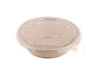 [250 Count] Clear Lids for 24oz & 29oz Compostable Bowls by EcoQuality Plastic Clear Lids for Natural Sugarcane Bagasse Bamboo Fibers Sturdy Compostable Eco Friendly Environmental Paper Plastic Bowls