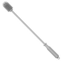 Silicone Bottle Brush Bottle Cleaner-Long Handle Baby Bottle Nipple Brush for Hydro Flasks, Vacuum Sports Bottles, Vase and Glassware (Grey, 14.9 inch)