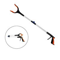 Lakaw 32" Lightweight Extra Long Handy Trash Claw Grabber, Grabber Reacher Tool, Foldable Litter Picker, Arm Extension, Rubber Head, Rubber Grip, Orange(1 Pack)