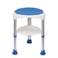 Caperp Bathroom Accessories Bathing Chair Bath Supplies Non-Slip Durable Thick Aluminum Bath Chair Home Medical Rotatable Round Bathroom Stool Elderly Child Pregnant Women