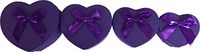 Cypress Lane Hand Made Heart Shaped Rigid Gift Box with Ribbon, a Nested Set of 4 (Purple)