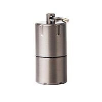 SharpointHome Mini Windproof Brass Lighter Portable Aluminium Alloy Lighter EDC Keychain Fire Starter for Outdoor Activity (Silver)