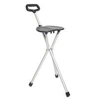 JLDN Cane with Seat, Aluminum Alloy Three feet Non-Slip Folding Lightweight and Portable Durable Walking Stick