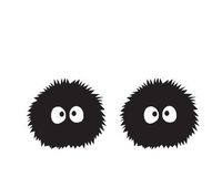 TOTORO DUSTMITES FROM STUDIO GHIBLI ANIME VINYL STICKERS SYMBOL 5.5" DECORATIVE DIE CUT DECAL FOR CARS TABLETS LAPTOPS SKATEBOARD - BLACK