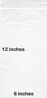 BNY Corner 2 Mil 6x12 Clear Plastic Zip Lock Bags, 6" x 12" Reloc Bag - 500 Counts