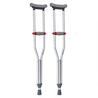 Alloeliey Crutches, Old Man Crutches, Adjustable Height Aluminum Cane Non-Slip Thickening and Retractable, Suitable for The Elderly and Children,Silver