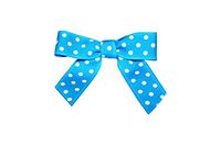Reliant Ribbon 5188-91303-2X1 Grosgrain Dot Twist Tie Bows - Small Bows, 5/8 Inch X 100 Pieces, Turquoise