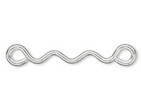 100 Silver Plated Steel 14x1mm Fancy Wavy Links Connectors|Jewelry Making, Findings, Clasps & Hooks
