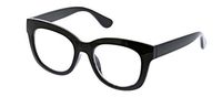 Peepers by PeeperSpecs Women's Center Stage Focus Oversized Blue Light Filtering Reading Glasses, Black-Focus Blue Light Lens, 55 mm, +0.00