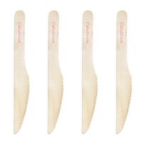 Dress My Cupcake Natural Wood Candy 200-Pack Buffet Knives DIY Kit, Celebrate, Pink