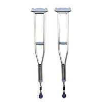 Sisyria Push Button Adjustable Height Crutches, Small Size 106-119cm Underarm Crutches with Damping Spring Design for Kids Children Teens