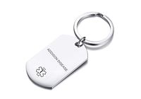 VNOX Personlized Customize Engraving Medical Alert Dog Tag Stainless Steel Keychain for Men Women (Style 6-26MM47MM, Addison Disease)