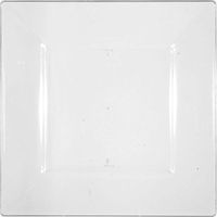 amscan Square Premium Plastic Plates, 10 3/4", Clear