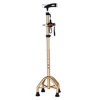 CW&T WW Elderly Four-Foot Crutches Aluminum Alloy with Lights Telescopic Walker Mountaineering Crutches, B, Led