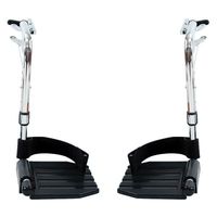 Invacare Hemi Footrest W/Heel Loops Aluminium Footplate, 1 Pair